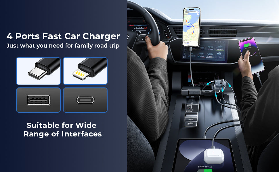 120W 4 in 1 Car charger